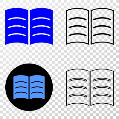 Açık kitap vektör Eps simge kontur sürümü ile