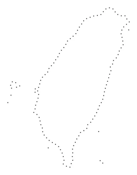 Punteggio Vettoriale Taiwan Mappa Colore Nero Piccoli Punti Confine Hanno — Vettoriale Stock