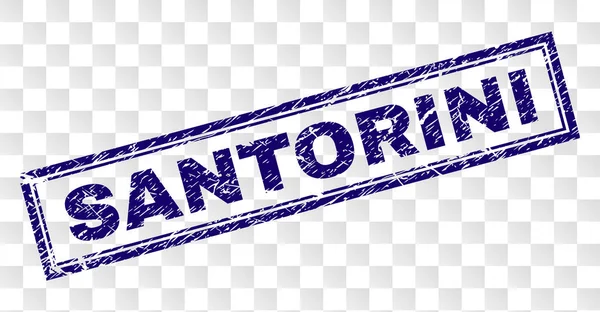 Grunge Santorini dikdörtgen damgası