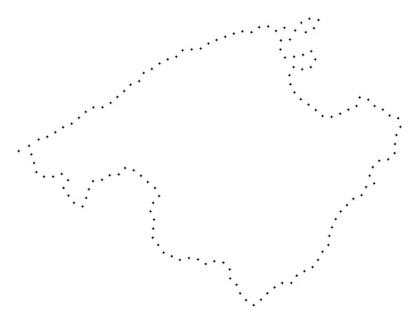 点線ストローク マヨルカ島地図 — ストックベクタ