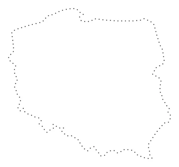 Dot Stroke Polonia mapa — Vector de stock