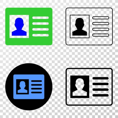 Kullanıcı kartı vektör Eps simge kontur sürümü ile