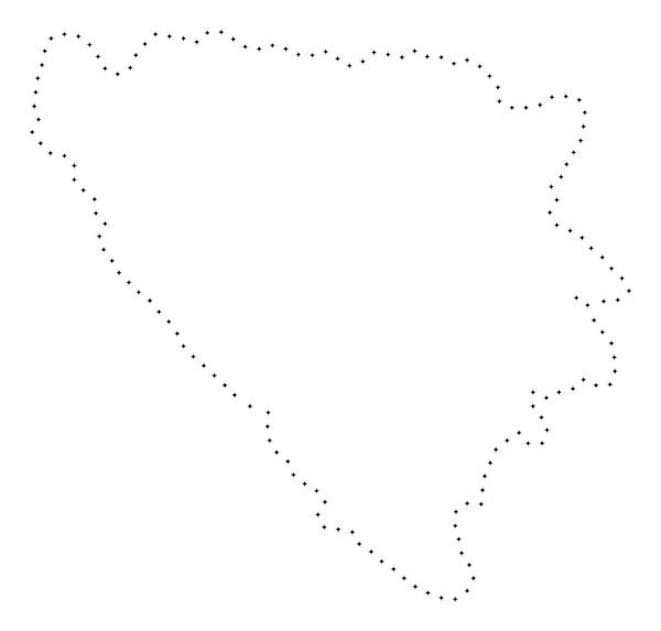 Dot Stroke Bosnia y Herzegovina Mapa — Archivo Imágenes Vectoriales