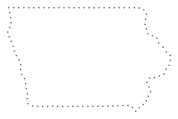 爱荷华州点笔冲程州地图 — 图库矢量图片