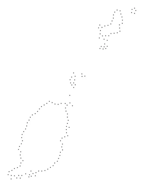 Punkt-Strich-Grenada-Karte — Stockvektor