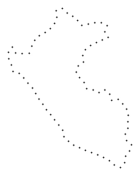 Carte de Dot Stroke Peru — Image vectorielle
