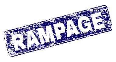 Yuvarlatılmış dikdörtgen damga grunge Rampage çerçeveli