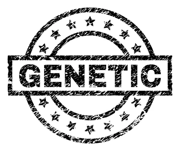 Gekrast getextureerde genetische stempel-zegel — Stockvector
