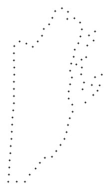 Noktalı kontur Belize Haritası