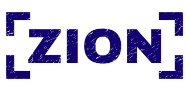 Grunge Zion damga mühür köşeler arasında dokulu