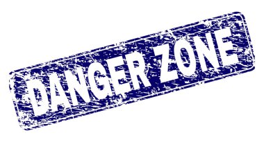 Yuvarlatılmış dikdörtgen damga grunge tehlikeli bölgeye çerçeveli