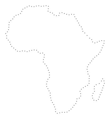 Nokta kontur Afrika harita