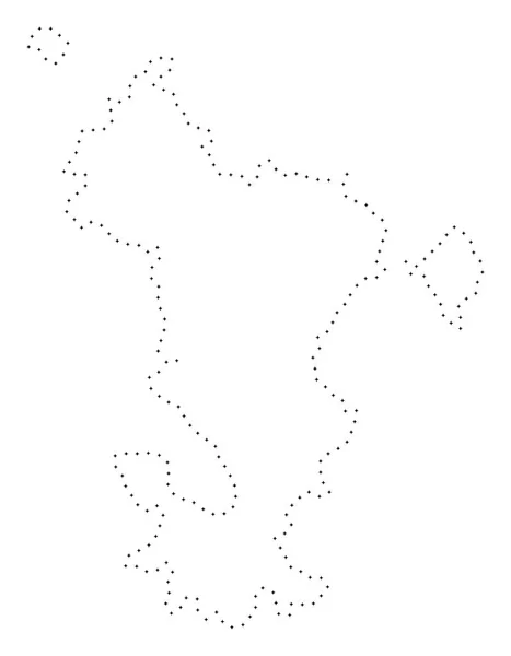 Dot Stroke Mayotte Island Mapa — Vector de stock