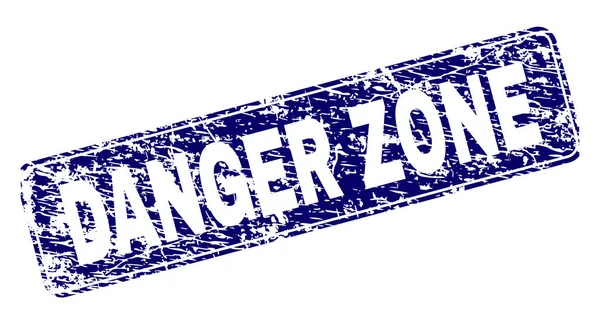Grunge DANGER ZONE Moldado Carimbo de retângulo arredondado — Vetor de Stock