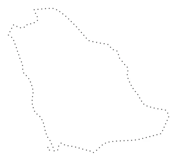Gepunkteter Strich saudi arabia map — Stockvektor