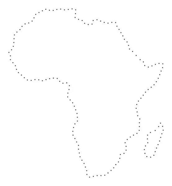 Mappa Dot Stroke Africa — Vettoriale Stock