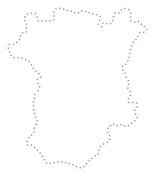 Mappa Dot Stroke Cecenia — Vettoriale Stock