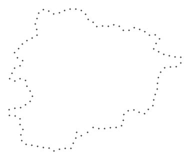 Noktalı kontur Andorra Haritası