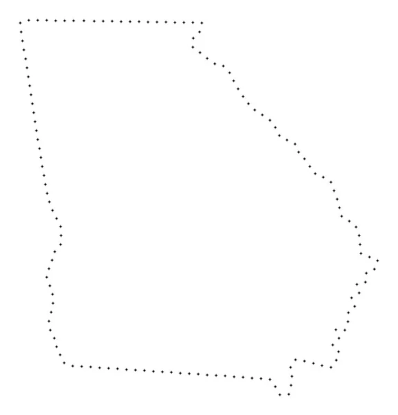 ドット ストローク ジョージア州地図 — ストックベクタ