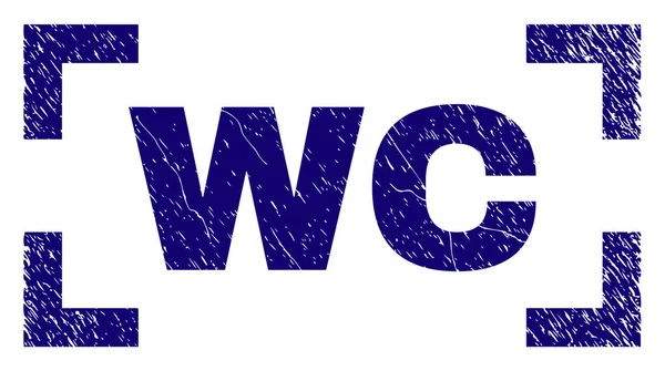 Grunge υφής Wc σφραγίδα σφραγίδα μεταξύ γωνιών — Διανυσματικό Αρχείο