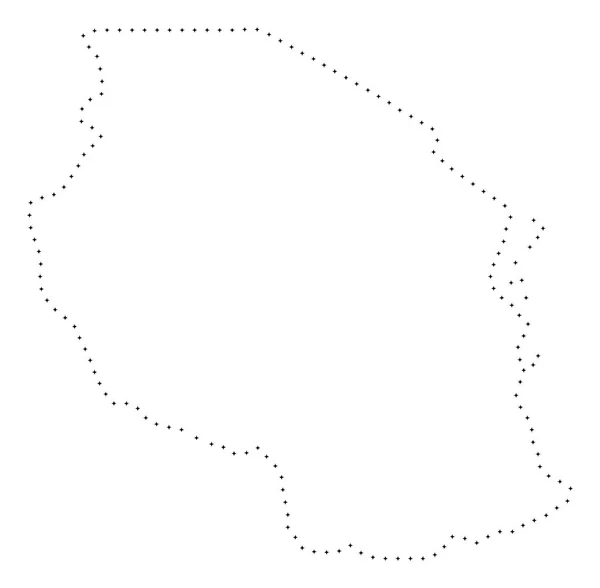 Prickade Stroke Tanzania karta — Stock vektor