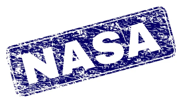 Selo de retângulo arredondado emoldurado da NASA Grunge — Vetor de Stock