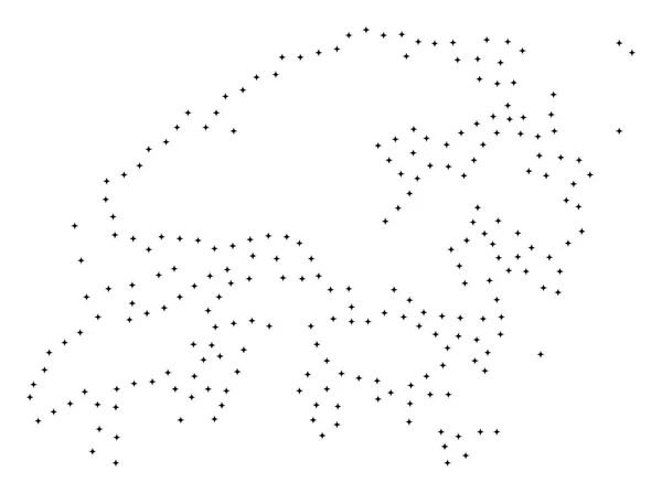 Векторный Штрих Пунктирной Карты Гонконга Черного Цвета Небольшие Пограничные Точки — стоковый вектор