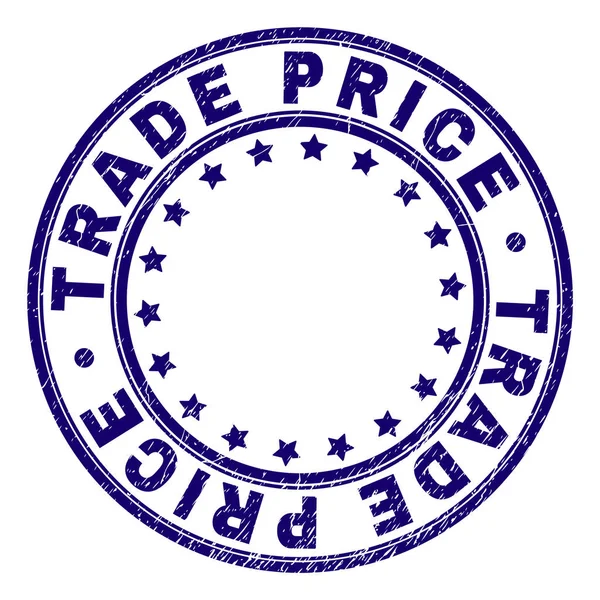 Scratched Textured TRADE PRICE Round Stamp Seal — Stock Vector