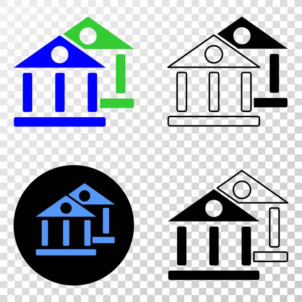 Museum Buildings Vector EPS Icon with Contour Version — Stock Vector