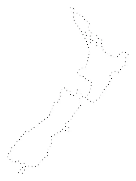 Dot Stroke nya Zeeland karta — Stock vektor