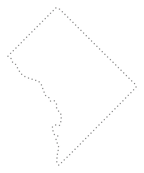 Dot Stroke Washington District Columbia karta — Stock vektor