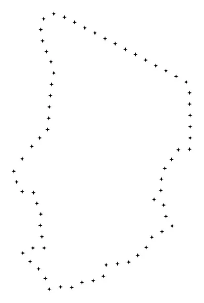 Mappa punteggiata del ciad dell'ictus — Vettoriale Stock