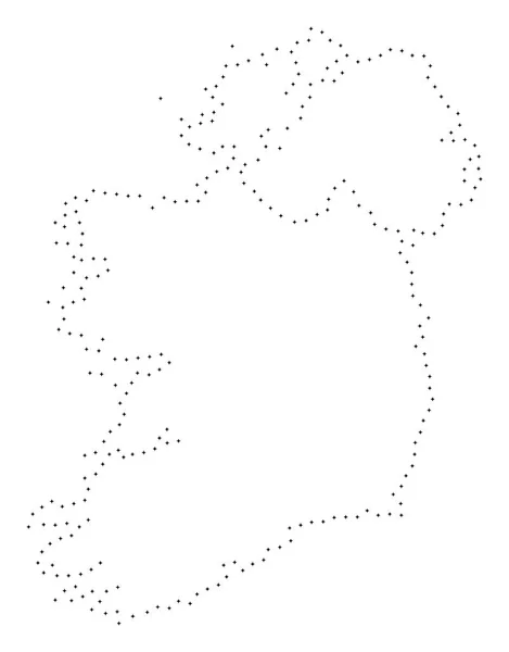 Dot Stroke Ireland Countries Map — Stock Vector
