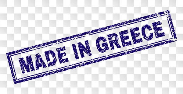 Σφραγίδα ορθογωνίου γδαρμένο κατασκευάζονται στην Ελλάδα — Διανυσματικό Αρχείο