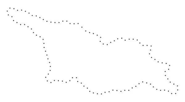 ベクター ストローク ドット ブラック カラーでジョージアの地図 小さな国境ポイント ダイヤモンド形があります パス内の点を追跡し ジョージア州の地図を入手します グルジアの地図クイズの教育の地理的な草案 — ストックベクタ