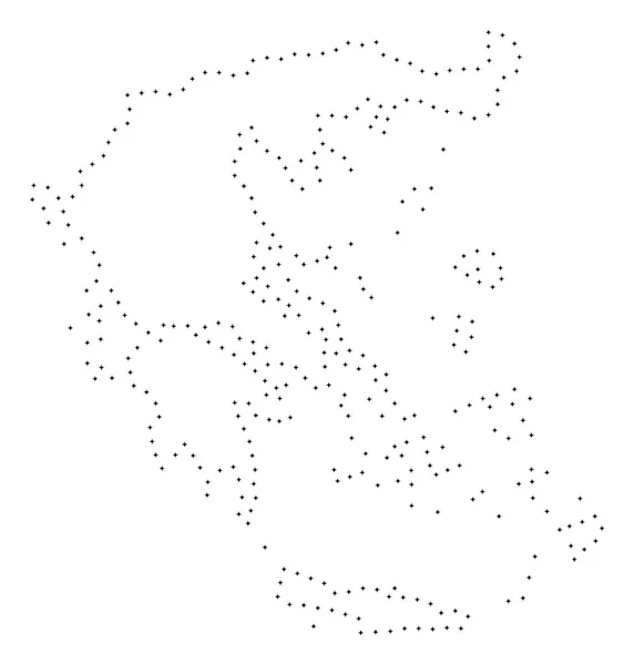 Mapa de Dot Stroke Greece — Vetor de Stock