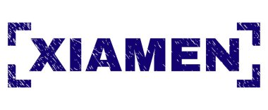 Grunge Xiamen damga mühür köşeler arasında dokulu