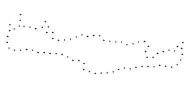 Noktalı kontur Girit Adası Haritası