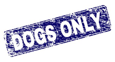 Grunge köpekler sadece yuvarlatılmış dikdörtgen damga çerçeveli