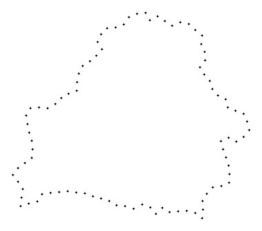 Nokta kontur Beyaz Rusya Haritası