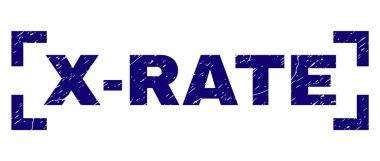 Grunge X-oran damga mühür köşeleri içinde dokulu