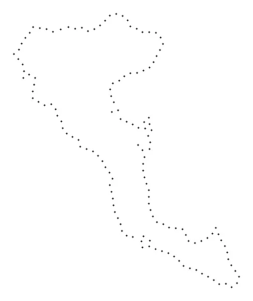 点線ストローク ギリシャ コルフ島の地図 — ストックベクタ