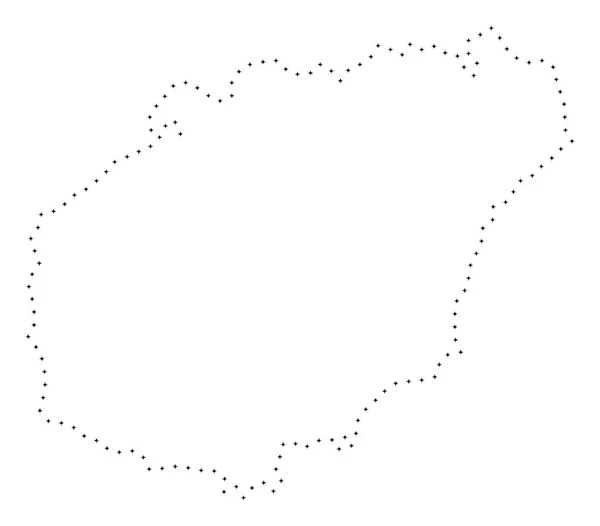 点線線海南島の地図 — ストックベクタ