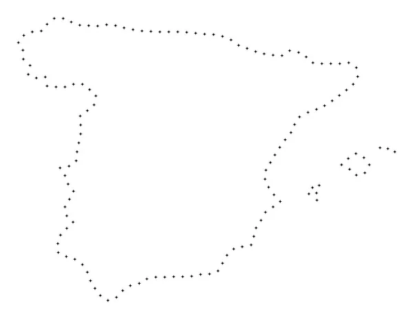 点状笔划西班牙地图 — 图库矢量图片