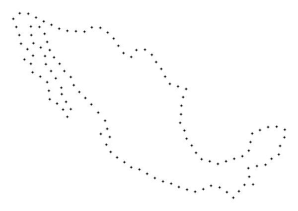 Gepunktete mexikanische Landkarte — Stockvektor