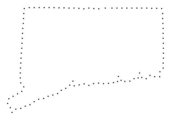 Dot Stroke Connecticut State Map — Stock Vector