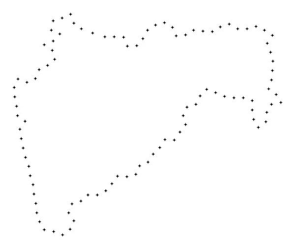 点線のストローク マハラシュトラ州地図 — ストックベクタ