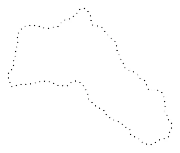 Mapa de Dot Stroke Kurdistan — Vector de stock