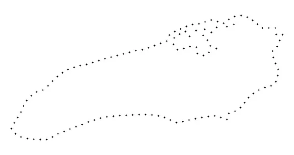 Gepunkteter Strich auf der Karte des Ontariosees — Stockvektor