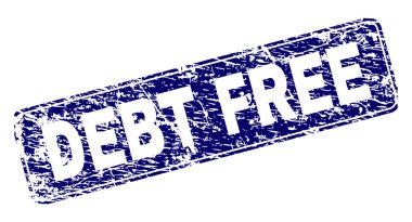 Yuvarlatılmış dikdörtgen damga grunge borç ücretsiz çerçeveli